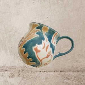 Anthropologie Small Ceramic Teacup Mug Multicolor NWT